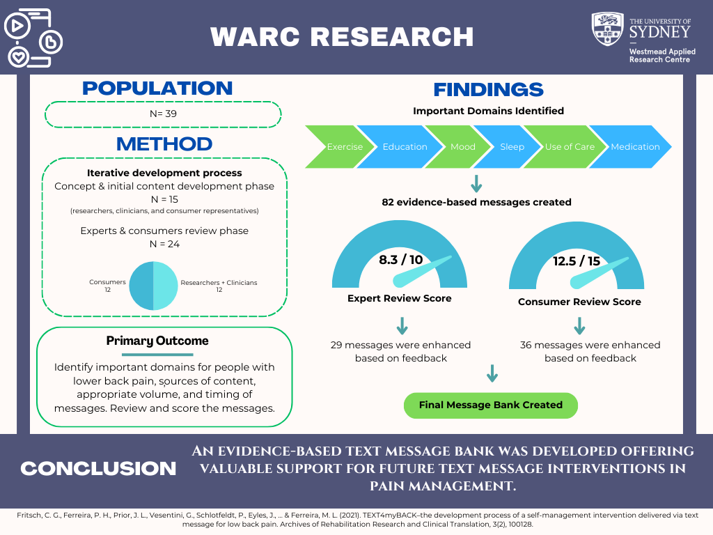 Can we develop a bank of lifestyle-based self-management text messages for people with low back pain